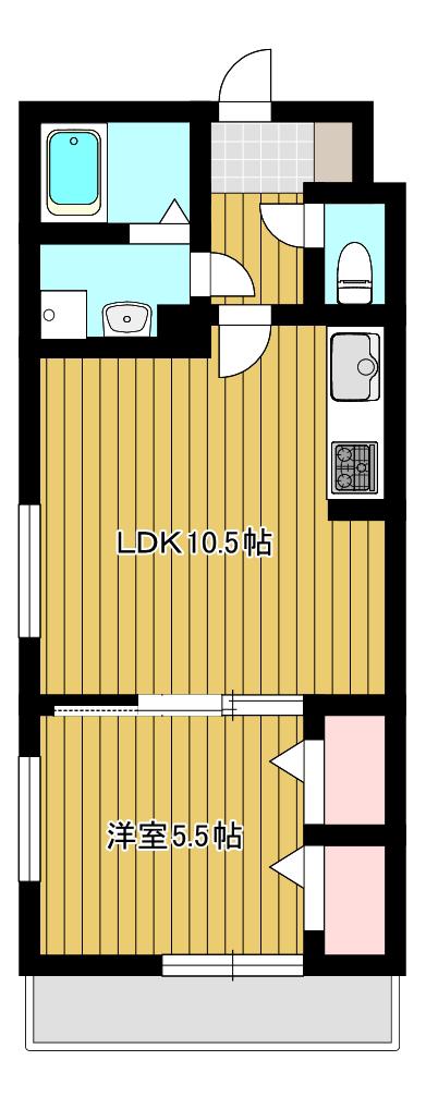 TOKIO(1LDK/1階)の間取り写真