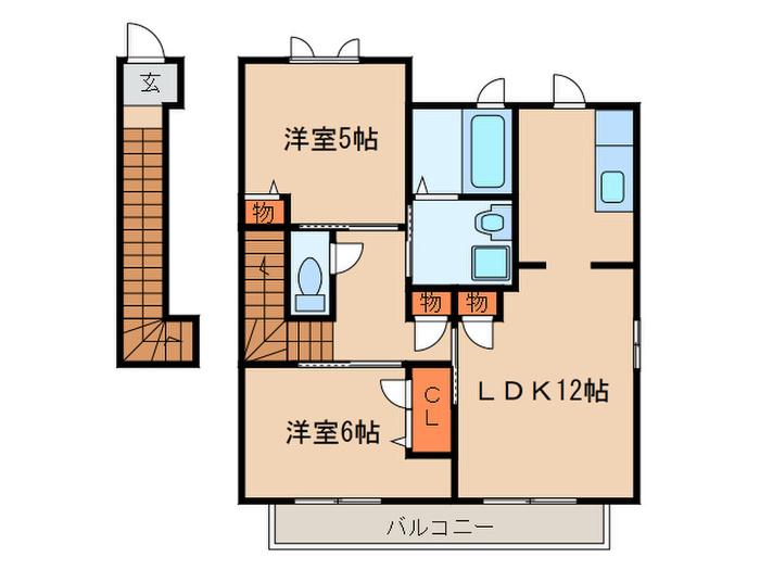 ソフィア(2LDK/2階)の間取り写真
