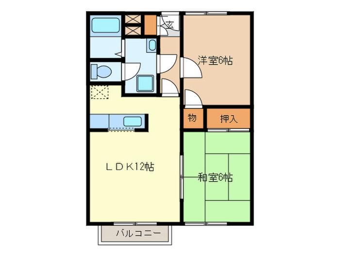 フォーリストヒル(2LDK/2階)の間取り写真