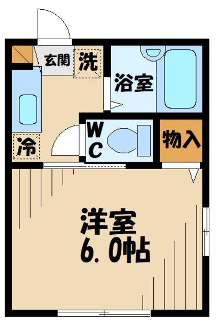 フラワー白糸台(1K/2階)の間取り写真