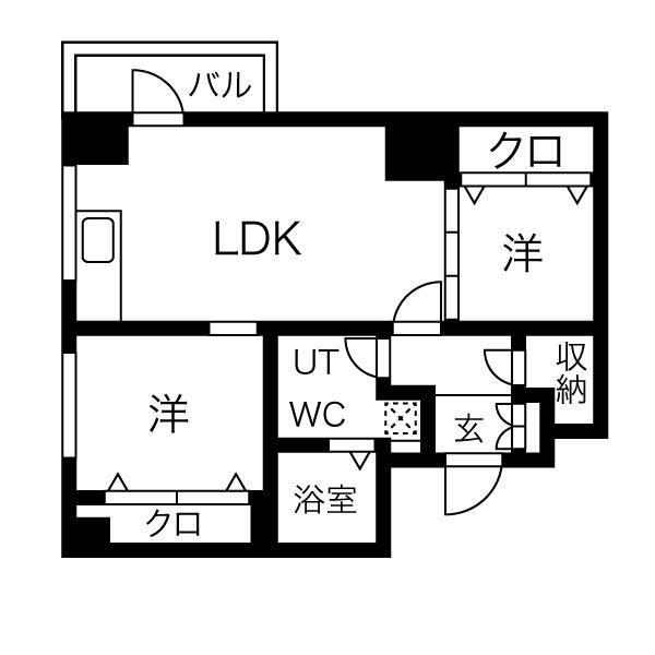 TIME SHARING大岡山(2LDK/3階)の間取り写真
