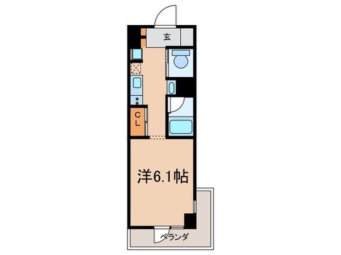 REFUGE HAPPINESS TOWER(ワンルーム/4階)の間取り写真