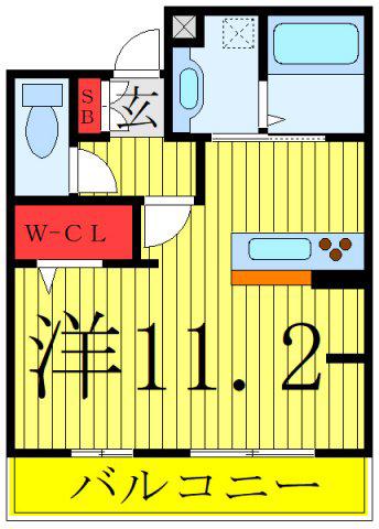 エトワール(ワンルーム/2階)の間取り写真