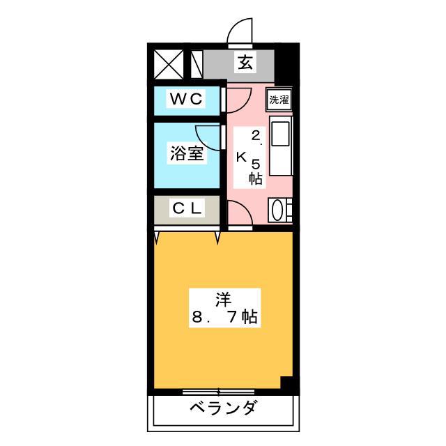 ルミエール青山VI(1K/5階)の間取り写真