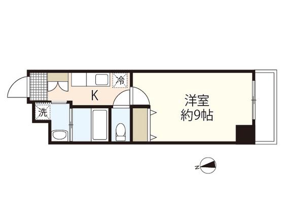 PABLO中広町(1K/7階)の間取り写真