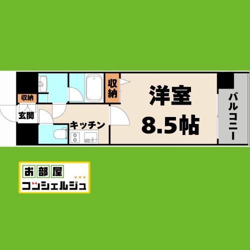 ルクレ新栄レジデンス(1K/7階)の間取り写真