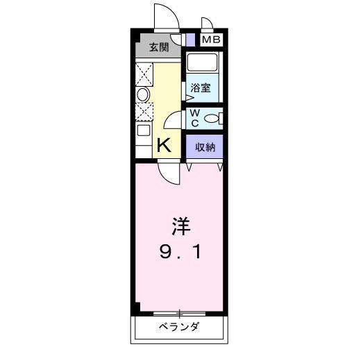 サンシャインI(1K/1階)の間取り写真