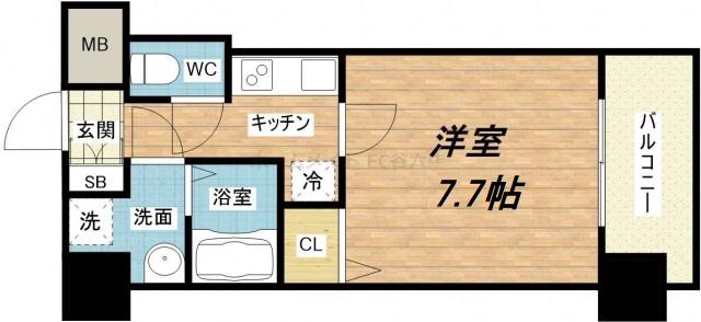 S-RESIDENCE緑橋駅前(1K/10階)の間取り写真