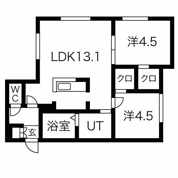 スペチアーレ山鼻(2LDK/3階)の間取り写真