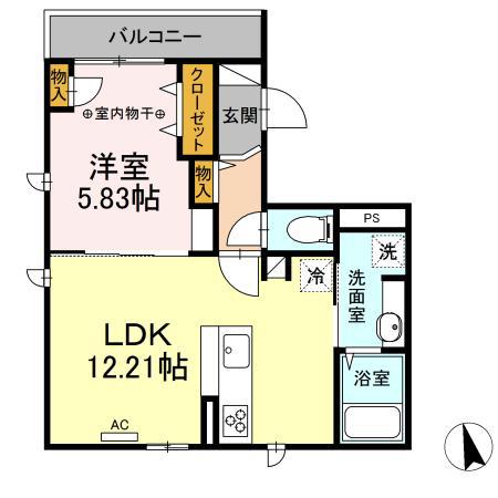 RENOM(1LDK/2階)の間取り写真