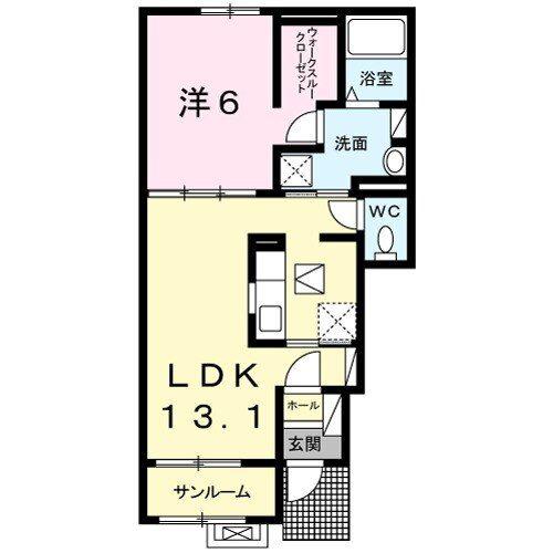 ビオーラ・ユ-II(1LDK/1階)の間取り写真