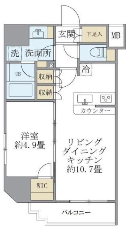 フェリーチェ錦糸町(1LDK/2階)の間取り写真