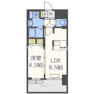 プレサンス新大阪ザシティ(1LDK/14階)の間取り写真