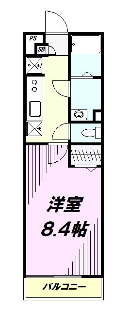 リブリ・小門(1K/3階)の間取り写真