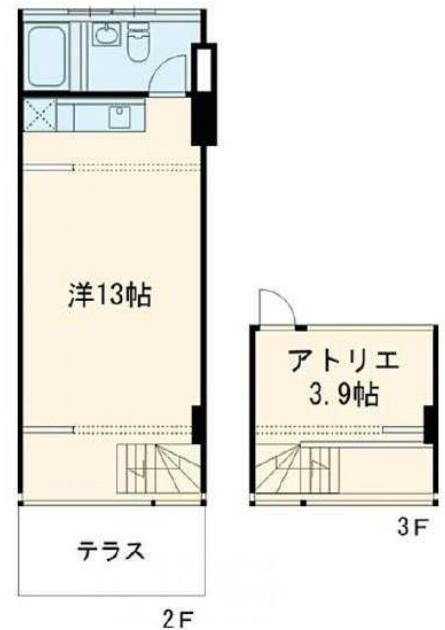 クラールハイト三宿I(1K/3階)の間取り写真