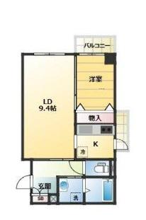 ヌーベルコート西新宿(1LDK/2階)の間取り写真
