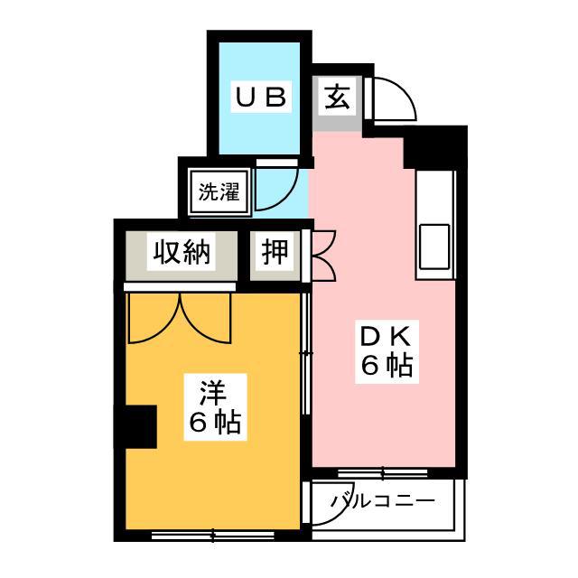 ジュネス国分寺(1DK/3階)の間取り写真
