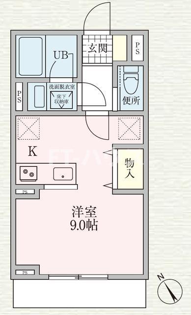 VEST FALEN(ワンルーム/2階)の間取り写真