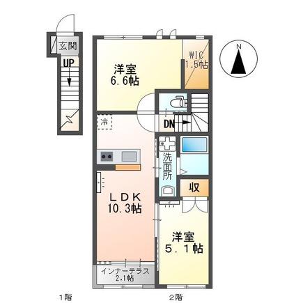 エットレ(2LDK/2階)の間取り写真