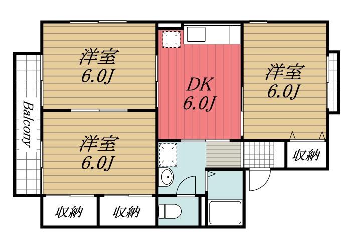 ハイツ吉田/上志津(3DK/2階)の間取り写真