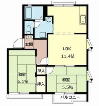 タウニィ西二見(2LDK/2階)の間取り写真