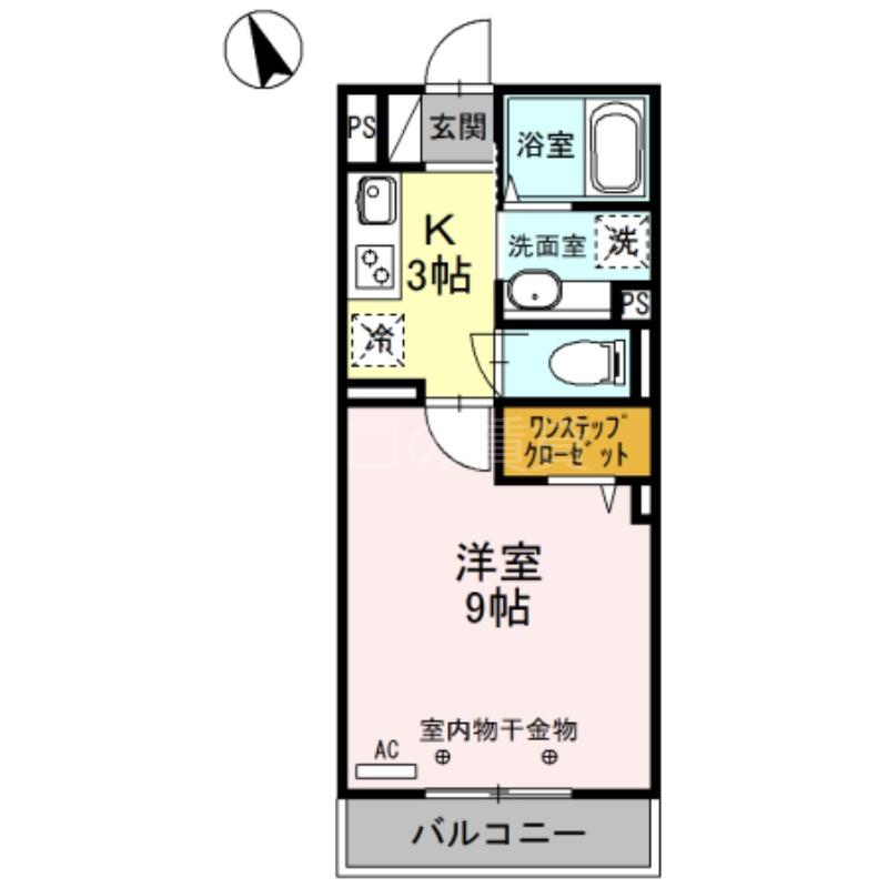 コットンハウス(1K/1階)の間取り写真