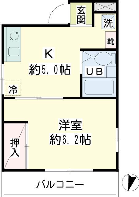 リンデンハイム(1K/3階)の間取り写真
