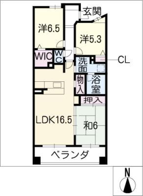 ライオンズ桜山レジデンス1405号(3LDK/14階)の間取り写真