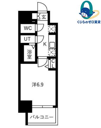 メイクスアート黒川(1K/3階)の間取り写真