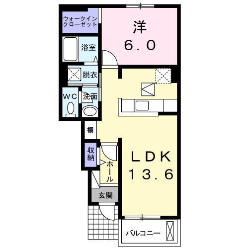 EXCEL COURTII(1LDK/1階)の間取り写真