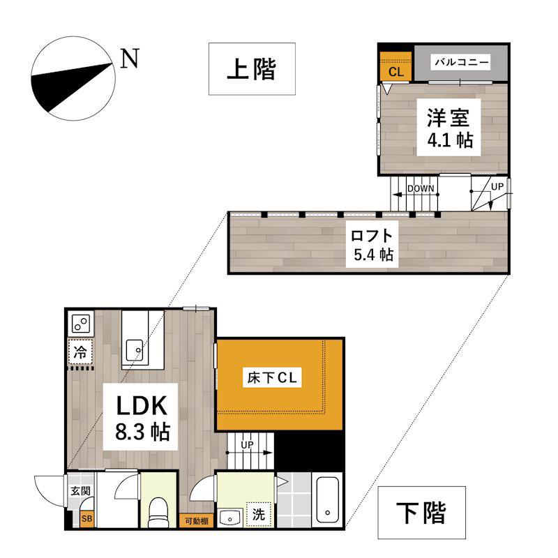 ADC緑町マーレIII(1LDK/2階)の間取り写真