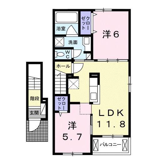 サンリットM(2LDK/2階)の間取り写真