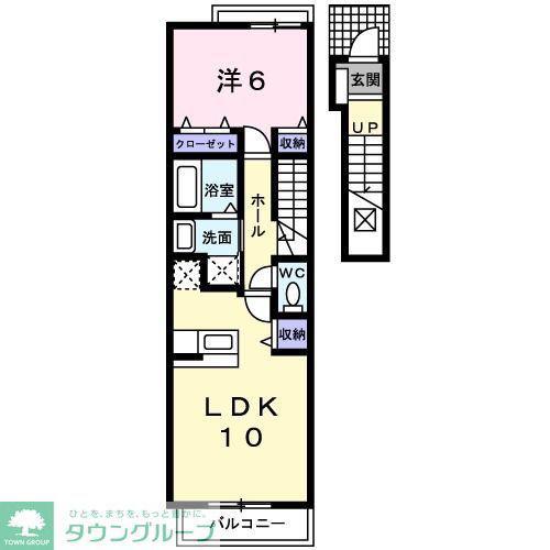 グレース オーキッド S A棟(1LDK/2階)の間取り写真