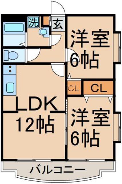 プレイン杉(2LDK/1階)の間取り写真