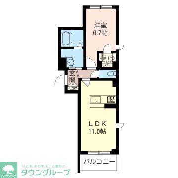 プレミアムレジデンス(1LDK/4階)の間取り写真