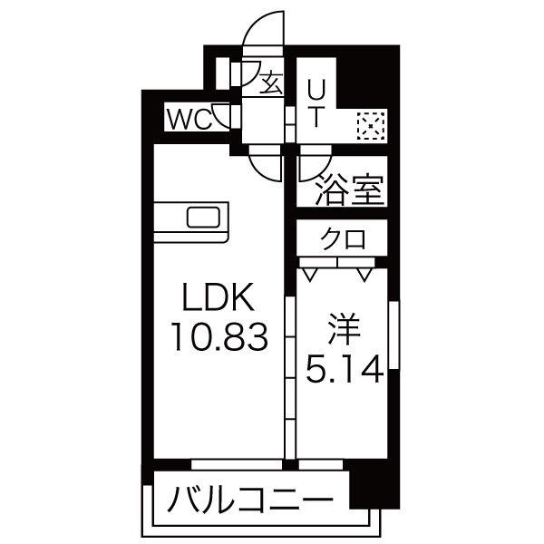 セントフィールド榴ヶ岡アネックス(1LDK/3階)の間取り写真