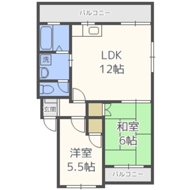 アントレ21(2LDK/2階)の間取り写真