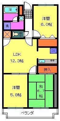 パークレーン(3LDK/2階)の間取り写真