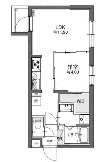 TASUKI RICHESSE洗足(1LDK/3階)の間取り写真