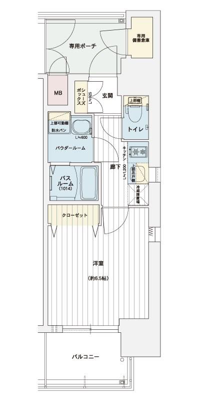 エステムコート名古屋黒川シャルマン(1K/6階)の間取り写真