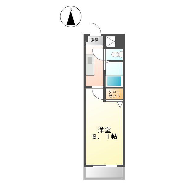 クレストコート(1K/3階)の間取り写真