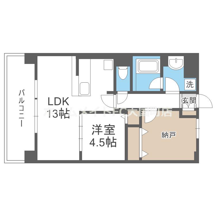 アトリエール堺寺地町(2LDK/10階)の間取り写真