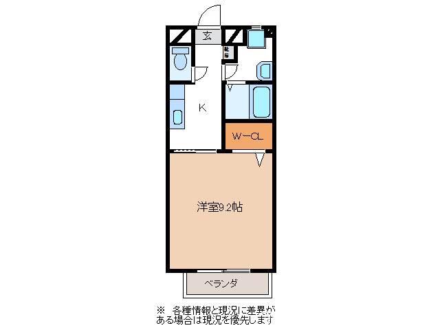 リバーサイド酒井III(1K/2階)の間取り写真