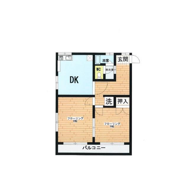 橘川ハイツ(2DK/2階)の間取り写真