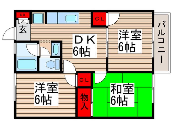 ヴェールサイド 寿(3DK/1階)の間取り写真