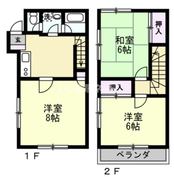 COCCOLONA(3DK/2階)の間取り写真