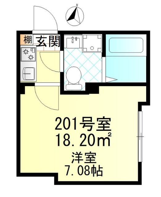 クレール堀切(1K/2階)の間取り写真