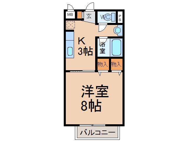 サープラスワン ハセガワ(1K/2階)の間取り写真