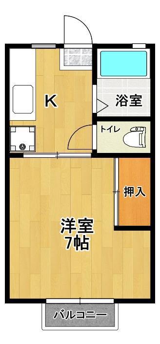 エクセリーヌ(1K/1階)の間取り写真