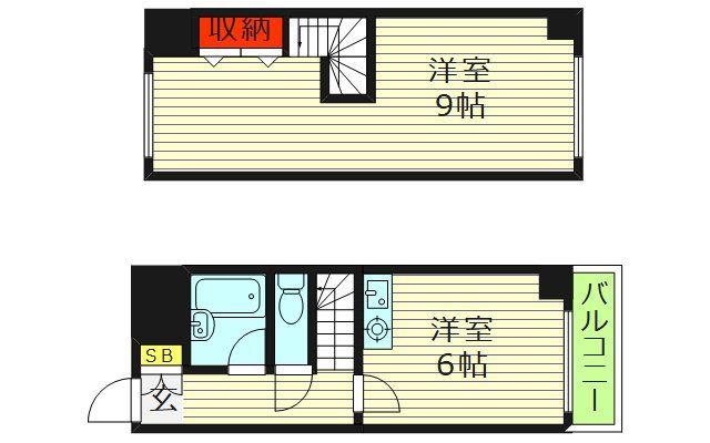 エフアール城東中央(2K/2階)の間取り写真